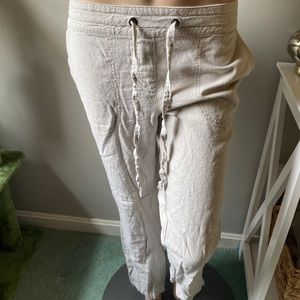 y2k cream linen pants